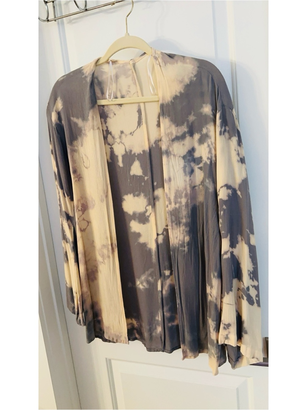 Surf Gypsy Tie-Dye Swim Coverup in Cream and Gray
